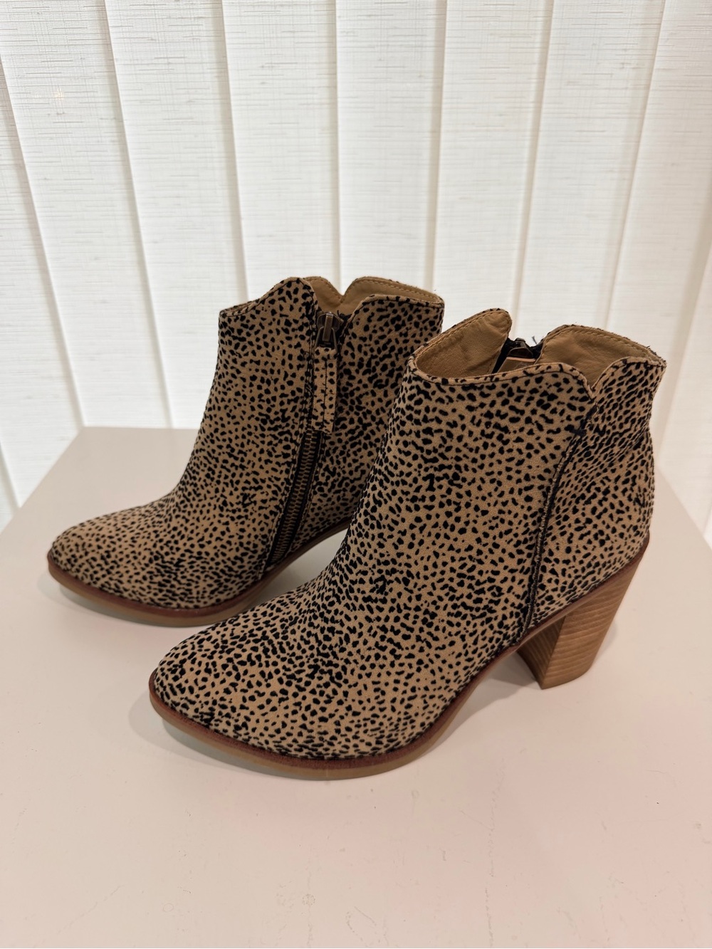 MIA Leopard-Print Ankle Boots in Tan and Black